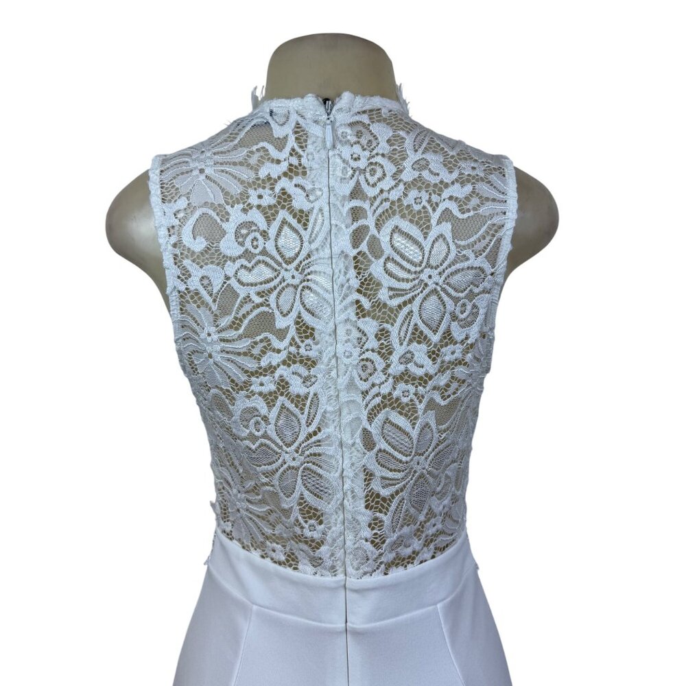 Valentine White Lace Sleeveless Wide Leg Jumpsuit For Women Sz L - Picture 5 of 9